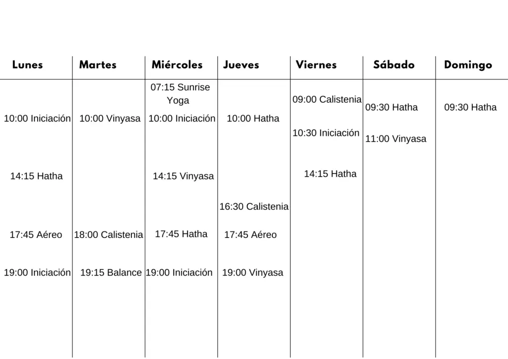 Horarios Yoga Bilbao